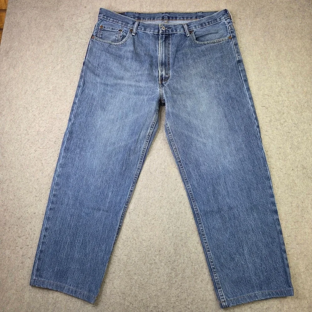 Levis 550 Jeans Mens 42x30 Light Wash Blue Relaxed‎ Tapered Denim Casual